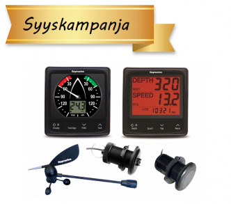 Raymarine i50 Tridata + i60 Wind järjestelmät antureineen