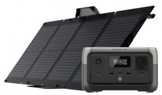 Ecoflow RIVER 2 kannettava 256 Wh sähköasema 300W invertterillä + taiteltava 110W taiteltava aurinkopaneeli